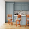 GDFStudio Gustave Modern Wooden and Fabric Upholstered 24" Swivel Counter Stool with Footrail - 3 of 4