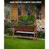coucheta Wooden Raised Garden Bed With Legs Mobile Outdoor Planter Box With Storage Shelf and Protective Liner With Lockable Wheels - 3 of 4