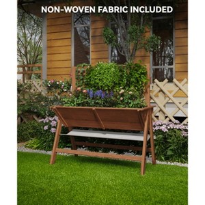Raised Wooden Planter Box with Legs and Trellis, Elevated Outdoor Garden Bed for Vegetables, Herbs, Flowers, Patio Gardening - 1 of 4