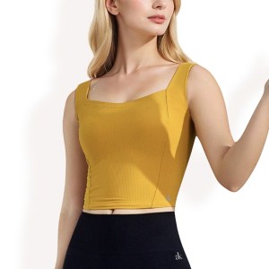 Anna-Kaci Active Women's Ribbed Square Neck Cropped Tank Top - 1 of 4