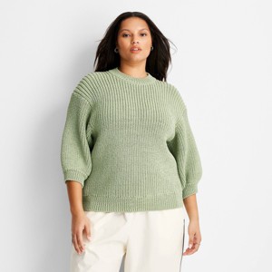 Women's Short Sleeve Crewneck Sweater - Future Collective - 1 of 3
