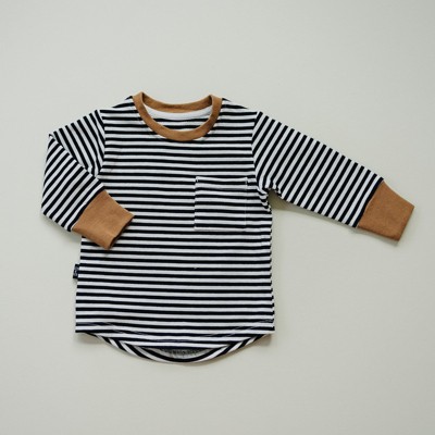 Kids Remy Long Sleeve Striped Tee Shirt - Olive + Scout