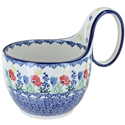 Blue Rose Polish Pottery 845 Ceramika Artystyczna Soup Mug