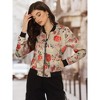 INSPIRE CHIC Women's Stand Collar Floral Prints Zip Up Lightweight Short Jacket - 2 of 4