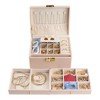 Unique Bargains Women's PU Leather 3 Layer with Drawer Jewelry Organizer Case 2 Pcs - 3 of 4