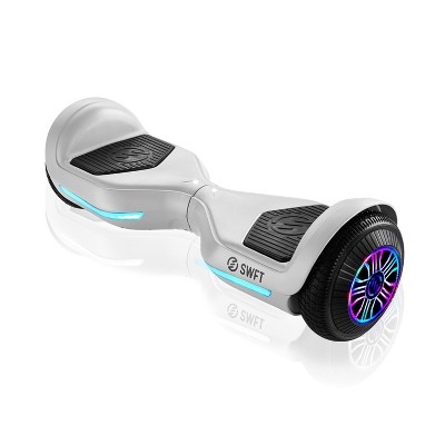 Ride Swft Blaze Self Balancing Hoverboard Scooter Up to 7 Miles Per Hour with Front Facing LED Lights and 6.5 inch Wheels, Snow