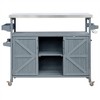 Portable Outdoor Grill Prep Table Stainless Steel Tabletop, Spice Rack, Internal Storage Racks, 4 Locking Wheels Mobile Kitchen Storage Islands - 4 of 4