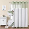 No Hook Shower Curtain with Snap in Fabric Liner Waffle Weave Heavy Duty Thick Shower Curtain with Mesh Top Window Hotel - 2 of 4