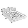 Queen Size Chenille Upholstered Bed Frame with Pleated Headboard, Modern Platform Bed Frame for Bedroom – The Pop Home - 4 of 4