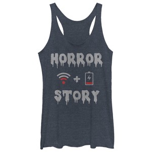 Women's CHIN UP Halloween WIFI Horror Story Racerback Tank Top - 1 of 3