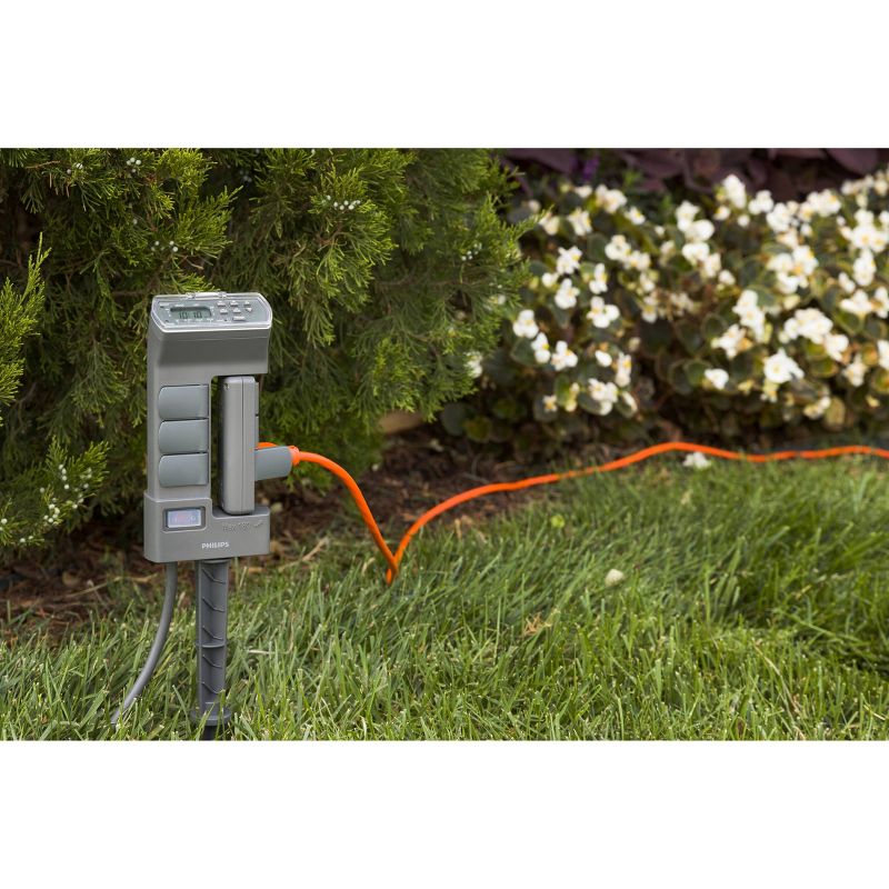 Philips Timer Outdoor Stake 6 Grounded Outlets Digital Timer, 6 of 8