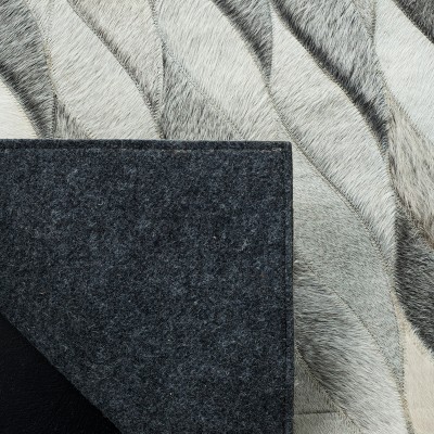 Ivory and Gray Hand-Knotted Geometric Wool Area Rug