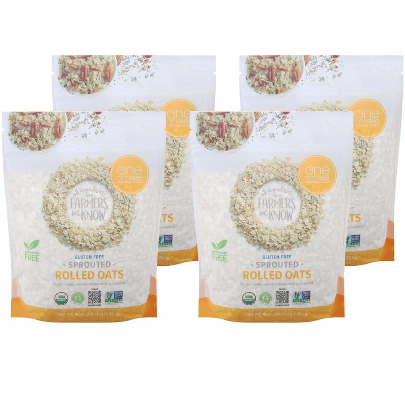 One Degree Organic Foods Sprouted Rolled Oats - Case of 4/45 oz, 1 of 8