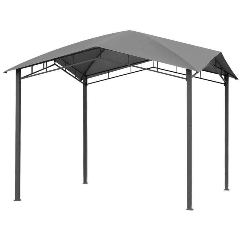 Outsunny 10' x 10' Soft Top Patio Gazebo Outdoor Canopy with Unique Geometric Design, Steel Frame, & Weather Roof, 4 of 9