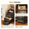 Sevobal Vanity Tables Makeup Vanity, 3-in-1 Vanity Desk with Flip-Top Mirror, Hidden Stool & Visible Glass Desktop, Brown - 4 of 4