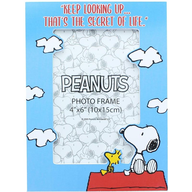 Silver Buffalo Peanuts Snoopy and Woodstock "Keep Looking Up" Die-Cut Photo Frame | 4 x 6 Inch, 1 of 3