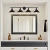 PAKOKULA 4-Light Matte Black Dimmable Vanity Light with Wide Cone Shade. - 3 of 4