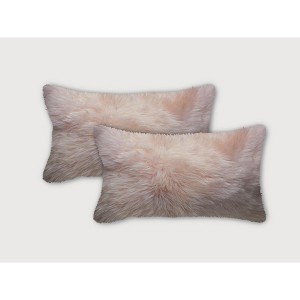 Natural New Zealand Sheepskin Pillow | 2-Pack | 12"x20" - 1 of 4