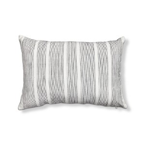TAG 16"x12" Black Woven Linea Stripe Lumbar Yarn Dyed Cotton Accent Decorative Throw Pillow Poly Filled Removable Insert Rectangle Machine Wash - 1 of 4