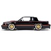 1987 Buick Grand National Black with Matt Red Hood and Stripes "Bigtime Muscle" Series 1/24 Diecast Model Car by Jada - 3 of 4