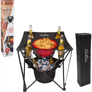 All-in-One Tailgating Table - Collapsible Folding Camping Table w Insulated Cooler, Food Basket & Travel Bag for Barbecue, Football Tailgate Parties - 1 of 4