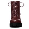Allegra K Women's Lace Up Decor Platform Chunky Heel Combat Boots - 3 of 4