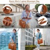 Faux Leather Messenger Bag for Men | 17 Inch Leather Mens Laptop Bag Leather Briefcase - 3 of 4