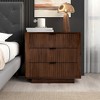 Gulches Rustic Brown Nightstand - Vintage 3-Drawer Bedside Table - 2 of 4