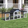 SEVOBAL 82.5” Wooden Rabbit Hutch Outdoor Easy to Assemble Rabbit Cage Bunny Hutch Indoor with Cleaning Tray Waterproof Roof for Bunny Rabbit Chick - 2 of 4