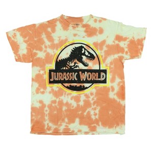 Seven Times Six Jurassic World T-Shirt Boys' Tie-Dyed Logo Design Graphic Print Tee - 1 of 4