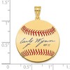 Black Bow Jewelry 14K Gold Plated Early Wynn Signature MD Enamel Baseball Pendant - 4 of 4