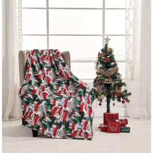 Kate Aurora Merry Christmas Red Pickup Trucks Ultra Soft & Plush Throw Blanket - 50 in. W x 60 in. L - 1 of 2