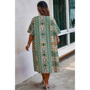 I AM A FASHION JUNKY Plus Size Two Pieces Printed Elastic Waist Sets - 1 of 4