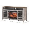 NicBex 55 Inch Fireplace TV Stand Modern Media TV Stand with 2 Glass Doors and Storage Shelf 1500W Heater Electric Fireplace Insert - 3 of 4