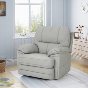 Elodie Leather Swivel Power Recliner - Christopher Knight Home - 1 of 4
