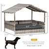 Lyngins Outdoor Wicker Dog House with Canopy,Waterproof Elevated Pet Bed with PE Rattan and Removable Cushion for Small/Medium Dogs - 3 of 4