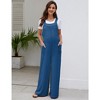 WhizMax Women Maternity Summer Casual Loose Jumpsuit Sleeveless Tie Loose Jumpsuit with Pockets Workwear - 4 of 4