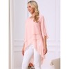 INSPIRE CHIC Women's High Low Hem Scoop Neck Asymmetrical 3/4 Sleeve Summer Top - 2 of 4