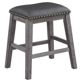 Timbre Contemporary Wood Counter Height Stools in Gray (Set of 2) - Lexicon