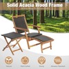 Tangkula Patio Lounge Chair Set of 3 w/ Side Table Quick Folding Design Ottoman Outdoor - 3 of 4