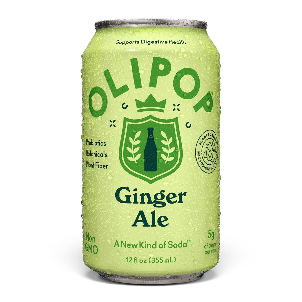 OLIPOP Ginger Ale Prebiotic Soda - 12 fl oz Can