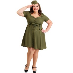 HalloweenCostumes.com Plus Size Women's Vintage Combat Cutie - 1 of 3