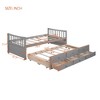 Lyngins Daybed with Pull-Out Trundle & 3 Drawers, Solid Frame Platform Bed, Wood Slat Support, Beds with Storage, Twin Bed Frame - 4 of 4