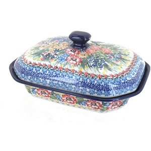 Blue Rose Polish Pottery 662 Ceramika Artystyczna Medium Covered Baker - 1 of 2