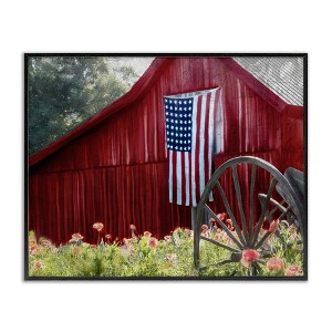 Stupell Industries Red Barn with American Flag, 14" x 11" - 1 of 4