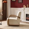 KWPZQEB Swivel Accent Chair, Mid-Century Modern Chair with Wood Armrests & Soft Cushion, Upholstered Lounge Arm Chair for Living Room - 3 of 4