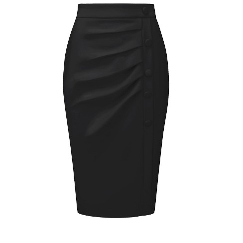 Inspire Chic Women s Wear To Work Elastic High Waist Pleated Bodycon Midi Skirts Target