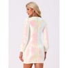 INSPIRE CHIC Women's Sequin Lantern Long Sleeve Sparkle Bodycon Party Club Mini Dress - 3 of 4
