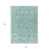 Teal Blue Aqua And Gray Floral Washable Indoor Outdoor Area Rug - 3 of 4