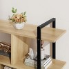 5-Tier Rattan Bookshelf with Storage Function, 71.1 Inch, Open Display Rack, Metal Frame, Open Storage Cabinet for Living Room, Bedroom and Home - 3 of 4